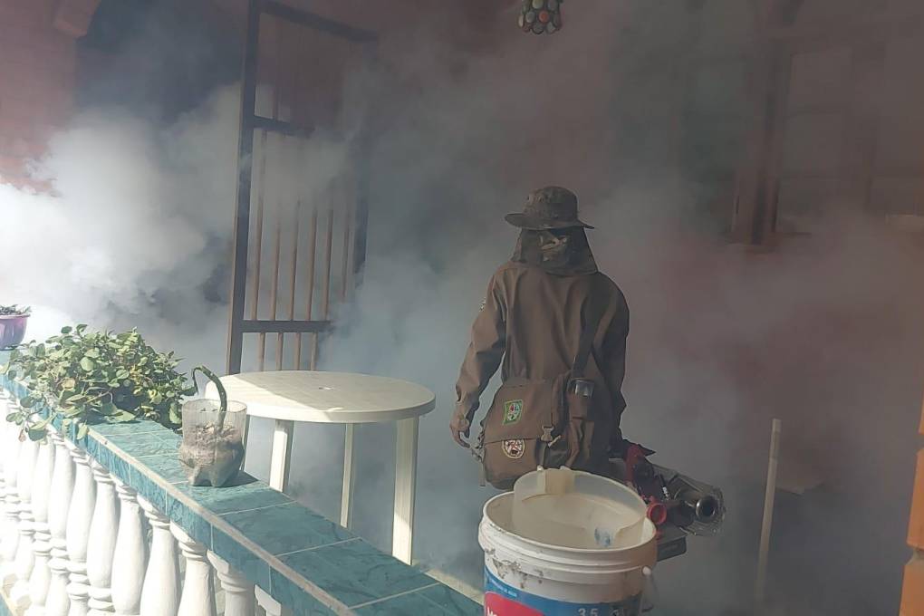 Funcionarios fumigan casas en Caranavi 