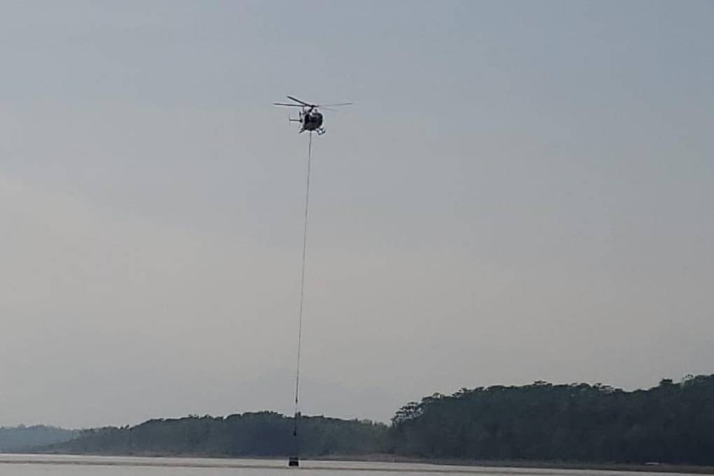 El helicóptero que opera en el Parque Madidi