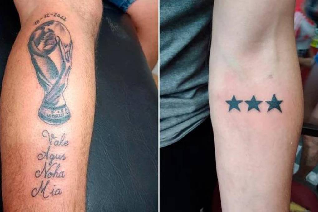 La copa y las tres estrellas son otros de los tatuajes solicitados con frecuencia