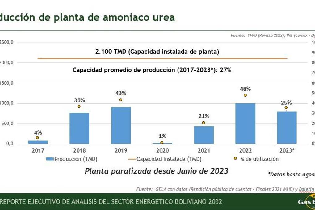 Cuadro sobre la producción en la PUA.