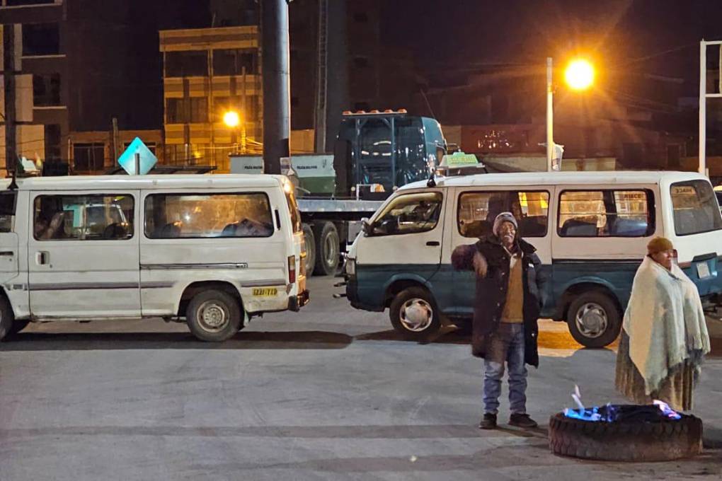 Uno de los puntos de bloqueo en el sector de Faro Murillo.