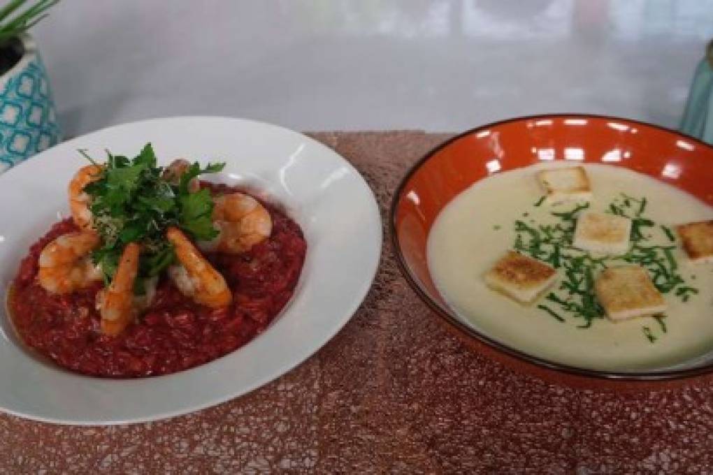 Receta: preparamos una deliciosa sopa vichyssoise y un risotto de remolacha