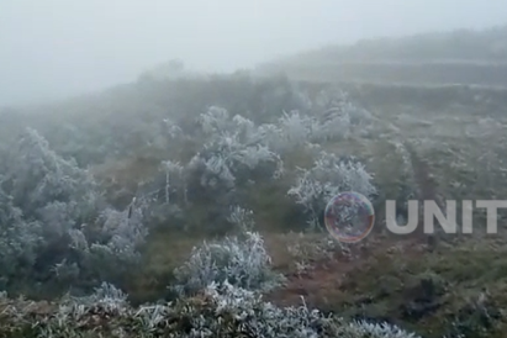 Un 'manto blanco' cubre los Valles cruceños y El Alto en el ingreso del frente frío en Bolivia