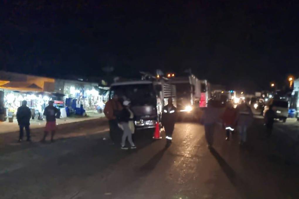 Uno de los puntos de bloqueo.