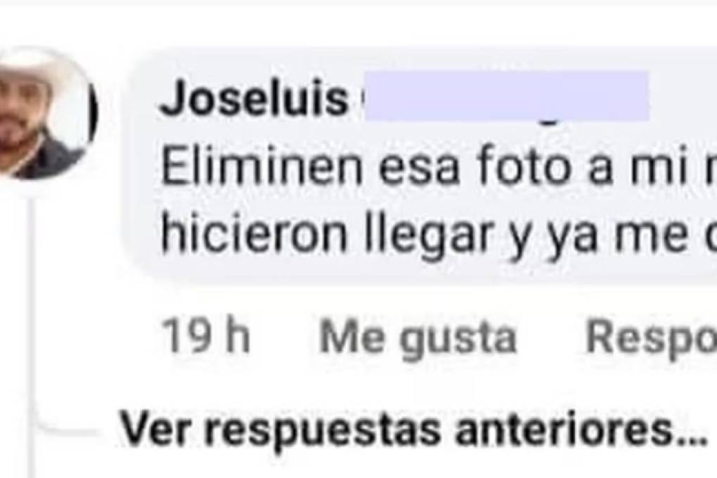 El mensaje de José Luis pidiendo que eliminen la imagen