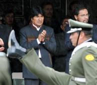 Evo Morales , Alvaro García Linera y Alfredo Rada en 2008.