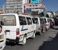 Congestionamiento vehicular en La Paz