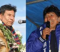 El vicepresidente Choquehuanca (izq) y Evo Morales coincidieron en un evento en Sacaba