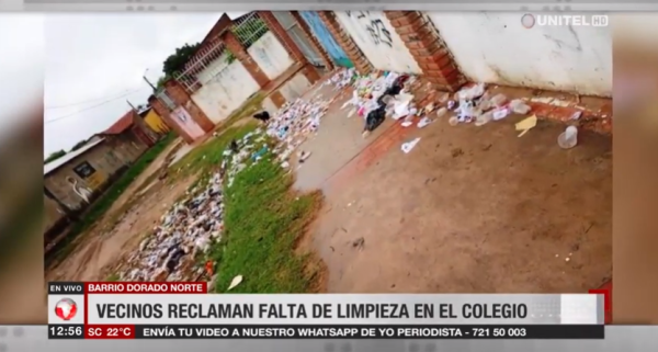 Santa Cruz, Yo Periodista: vecinos reclaman falta de limpieza en el colegio