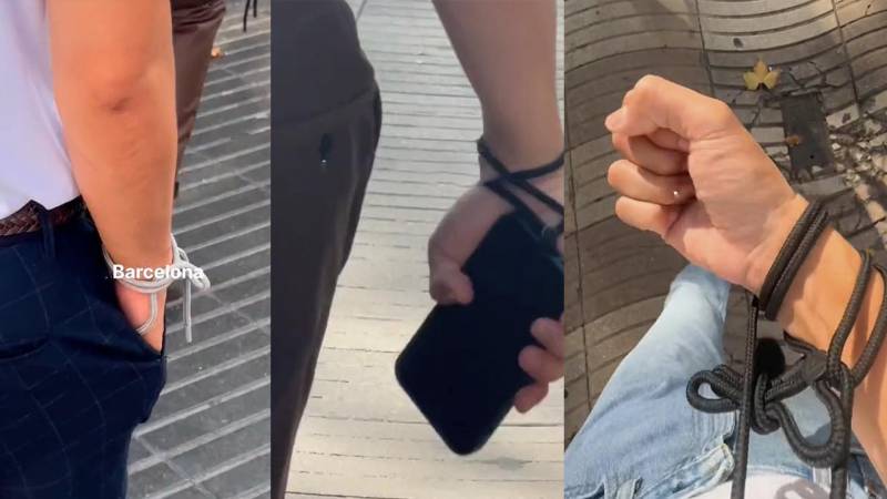Personas optan por amarrarse los celulares en las manos ante la ola de  robos en Barcelona