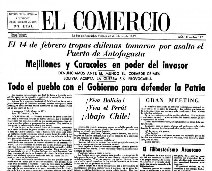 El diario que anunciaba la invasión chilena