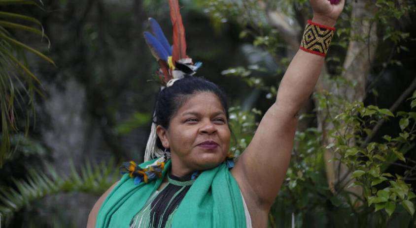 La lideresa indígena y candidata al Congreso brasileño, Sonia Guajajara